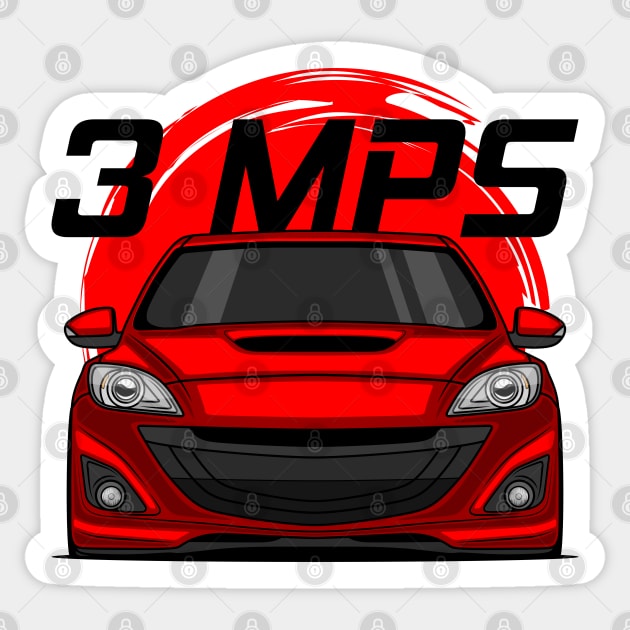 Front Red 3 MPS Mazdaspeed3 Sticker by GoldenTuners